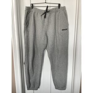 Brady Men's Tapered Leg‎ Wordmark Fleece Pants Drawstring Gray Size 2XL
